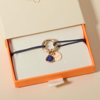 Personalised Round Lucky Charm Braid Bracelet gold plated merci maman