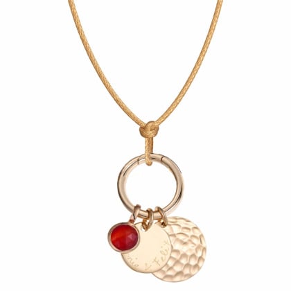 Collana di raso personalizzata con Charm e Chiusura Grande Rotonda merci maman