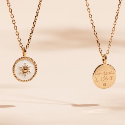 Personalised North Star Necklace gold plated merci maman