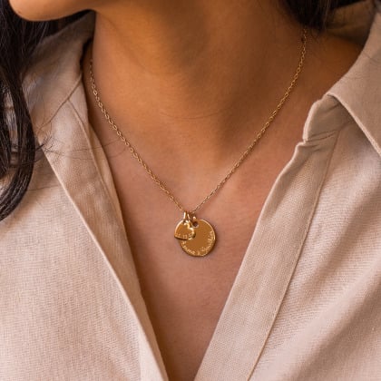 personalised love necklace gold plated merci maman