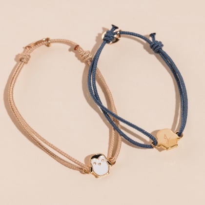 Children's Personalised Penguin Bracelet merci maman