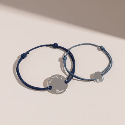 Personalisiertes Vater und Sohn Armband Set Sterlingsilber merci maman