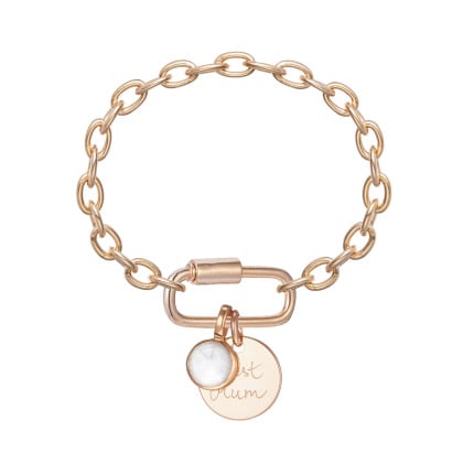 Personalised Lucky Charm Birthstone Bracelet vergoldet merci maman