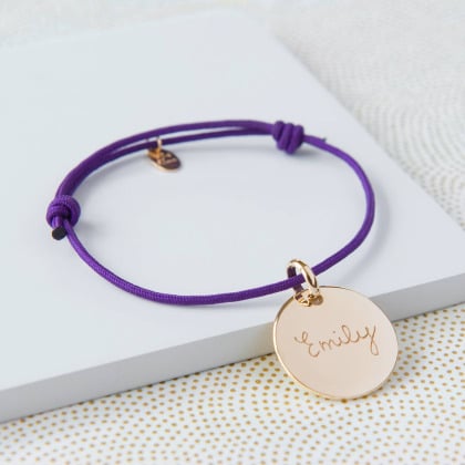 Bracciale con disco di firma personalizzato Placcato in oro merci maman