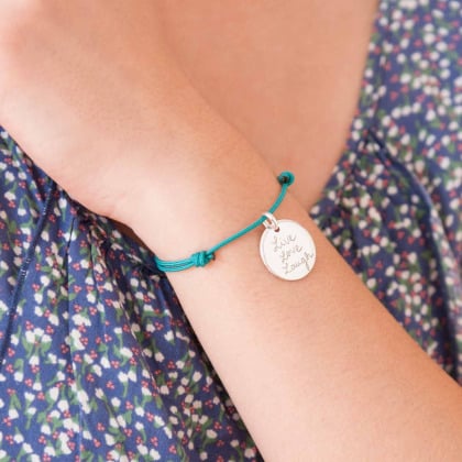 Bracciale con disco di firma personalizzato Placcato in oro merci maman