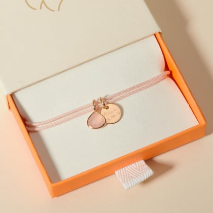 Personalised Small Gemstone Bracelet merci maman