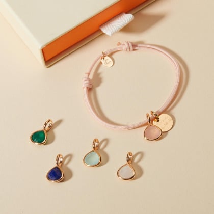 Personalised Small Gemstone Bracelet merci maman