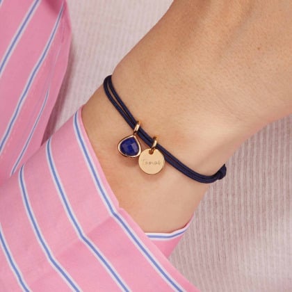 Personalised Small Gemstone Bracelet merci maman