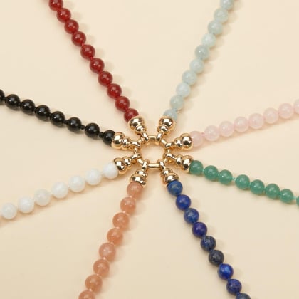 Collar personalizado de cuentas Amuleto de la Suerte merci maman