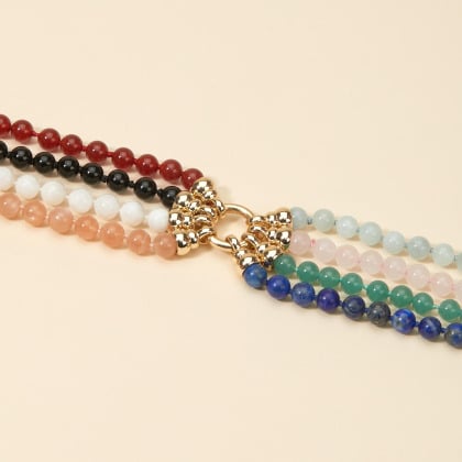 Collar personalizado de cuentas Amuleto de la Suerte merci maman