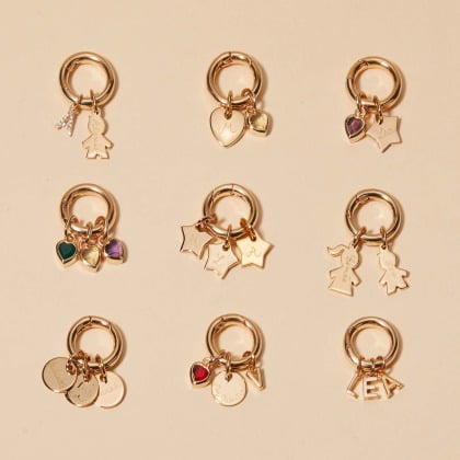 Pulsera personalizada trenzada Amuleto de la Suerte circular baño de oro merci maman