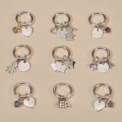 Personalised Round Lucky Charm Bracelet gold plated merci maman