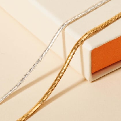 Collier Serpent plaqué or merci maman