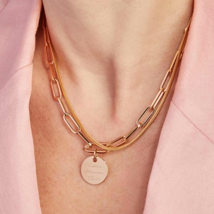 Collier Serpent plaqué or merci maman