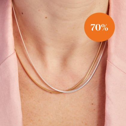 Snake Chain Necklace gold plated merci maman