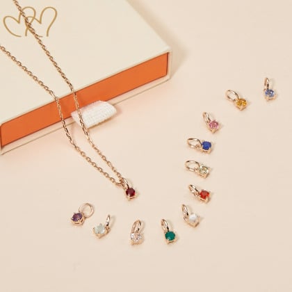 Collana con Cristallo Solitario pietra di nascita | Merci Maman