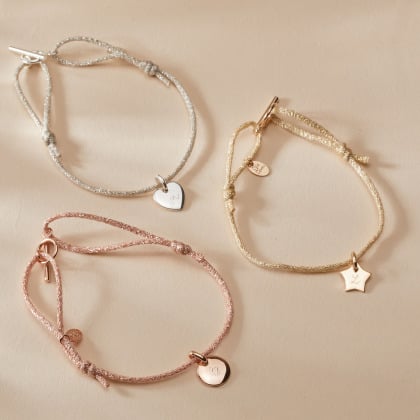 Personalised Sparkling Mini Charm Bracelet gold plated merci maman