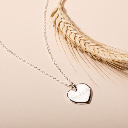 Collar Corazón personalizado plata de ley merci maman