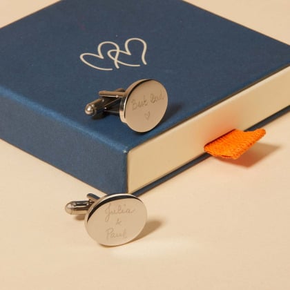Personalised Stainless Steel Oval Cufflinks merci maman
