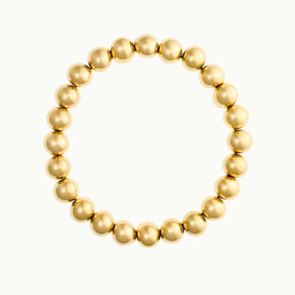 Round Bead Bracelet in Stainless Steel merci maman