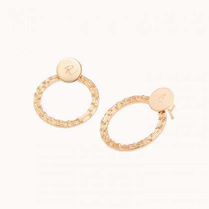 Boucles d'oreilles Galilée personnalisées plaqué or merci maman