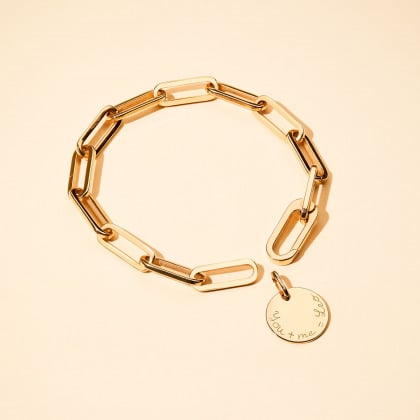 Personalised Love Links Bracelet gold plated merci maman