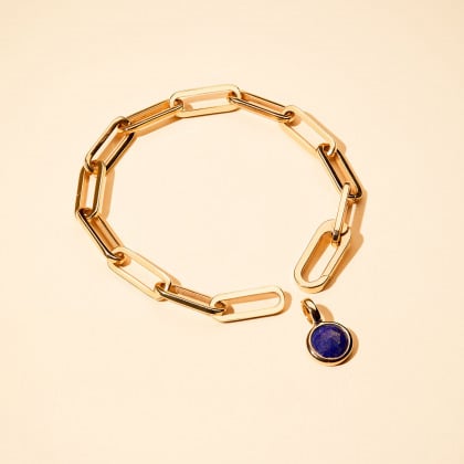 Bracelet Chaîne Love Links plaqué or merci maman