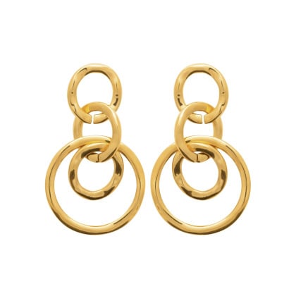 Créoles Triples en acier doré merci maman