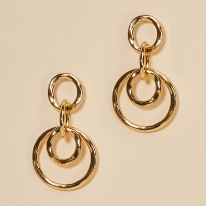 Créoles Triples en acier doré merci maman