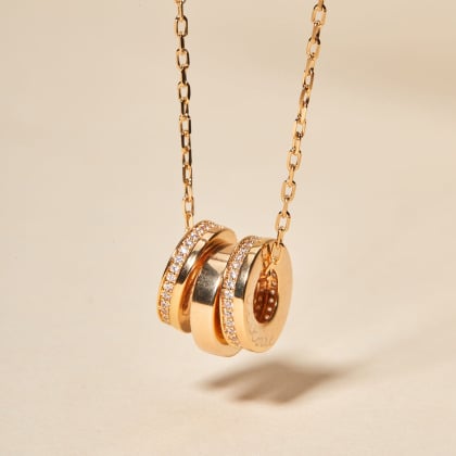 Collier personnalisé Unity plaqué or merci maman