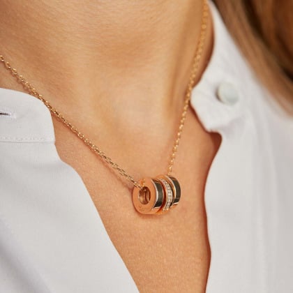 Collier personnalisé Unity plaqué or merci maman