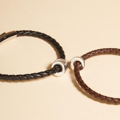 Men's Personalised Unity Leather Bracelet