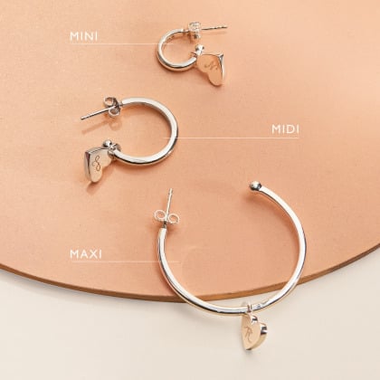 personalised heart hoop earrings gold plated merci maman
