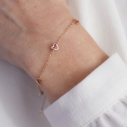 Bracelet sur chaîne Saint-Valentin plaqué or merci maman