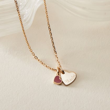 Collana personalizzata con cuore San Valentino placcato oro merci maman