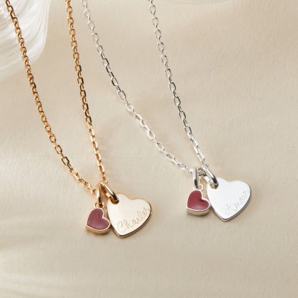 Collana personalizzata con cuore San Valentino placcato oro argento sterling merci maman