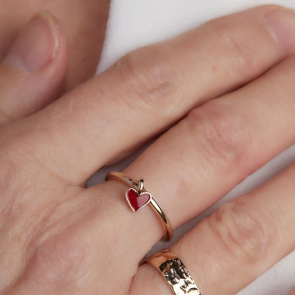 valentine's heart ring gold plated merci maman