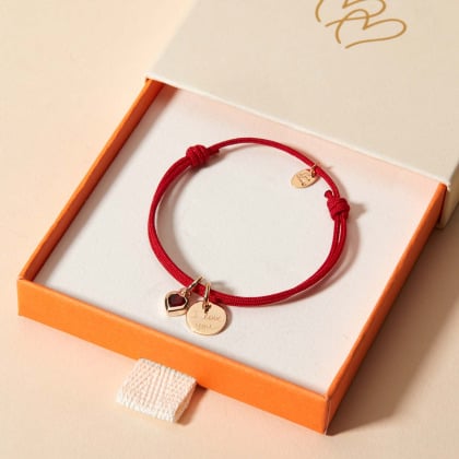 Personalised Heart Birthstone Bracelet gold plated merci maman