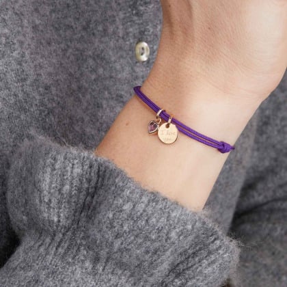 Personalised Heart Birthstone Bracelet gold plated merci maman