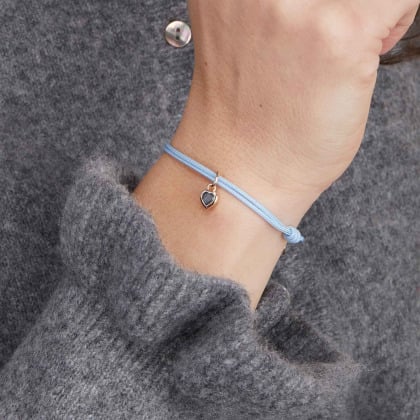 Pulsera personalizada corazón con piedra de nacimiento baño de oro merci maman