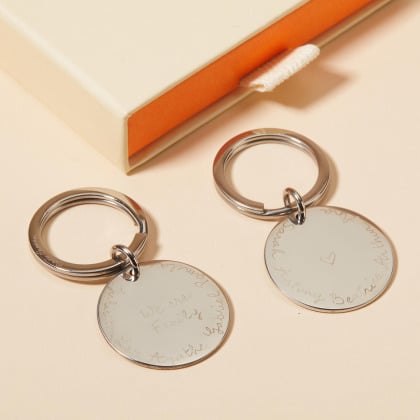 Porte-clés We Are Family personnalisé en acier merci maman