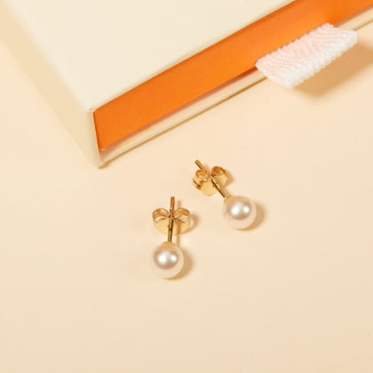 Orecchini perle bianche a lobo merci maman