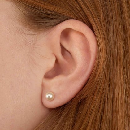 Orecchini perle bianche a lobo merci maman