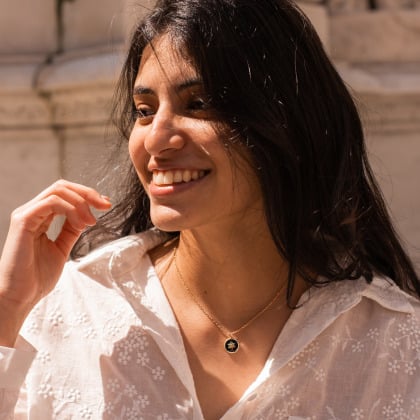 Personalised North Star Necklace gold plated merci maman