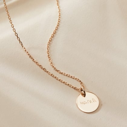 Written By You Name Necklace gold plated merci maman