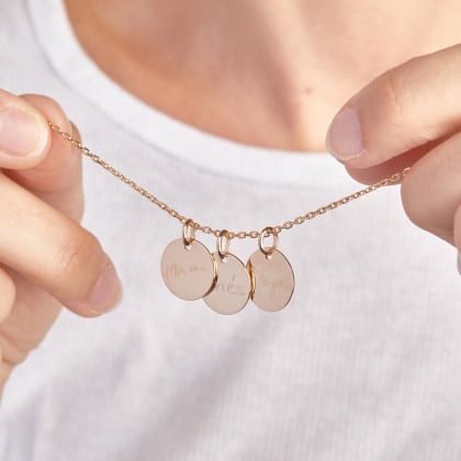 Written By You Name Necklace gold plated merci maman