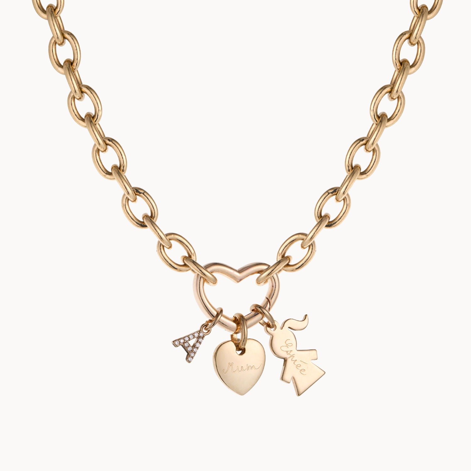 Lam Hub Fong Collana Personalizzata Con Nome E Pietra - Ciondolo Cuore In Argento, Regalo Donna Compleanno Festa Mamma