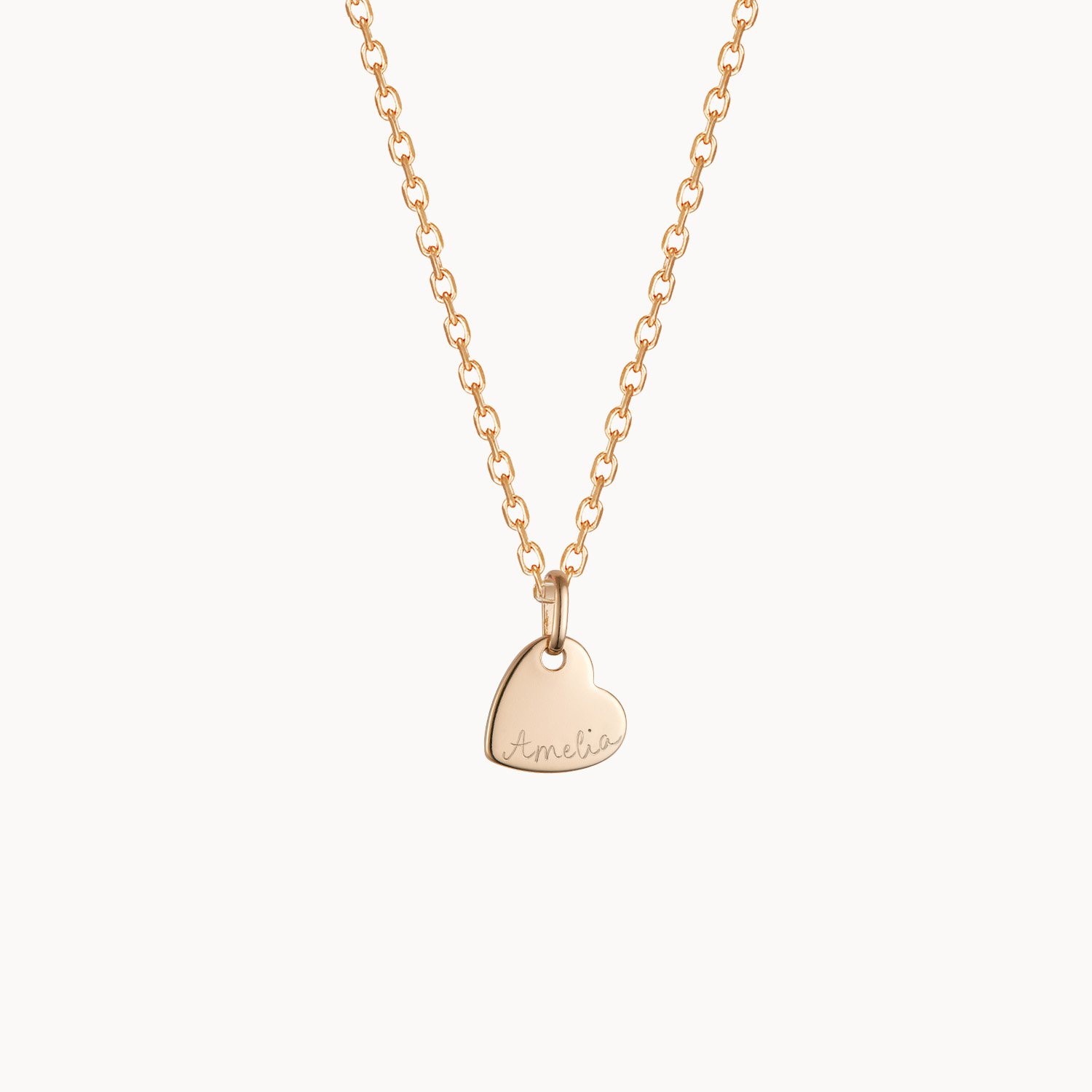 Collana Con Ciondolo A Cuore Inciso - Piccolo E Delicato. Scegli Tra Argento, Oro O Rosa. Gioiello Artigianale, Regalo Perfetto Per La Persona Amata.
