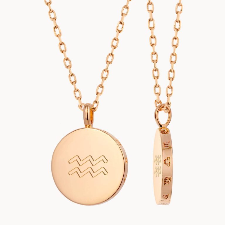 Collar con moneda Zodiaco: Acuario