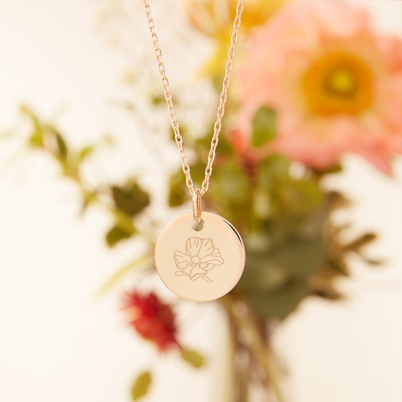 Medium birth flower necklace